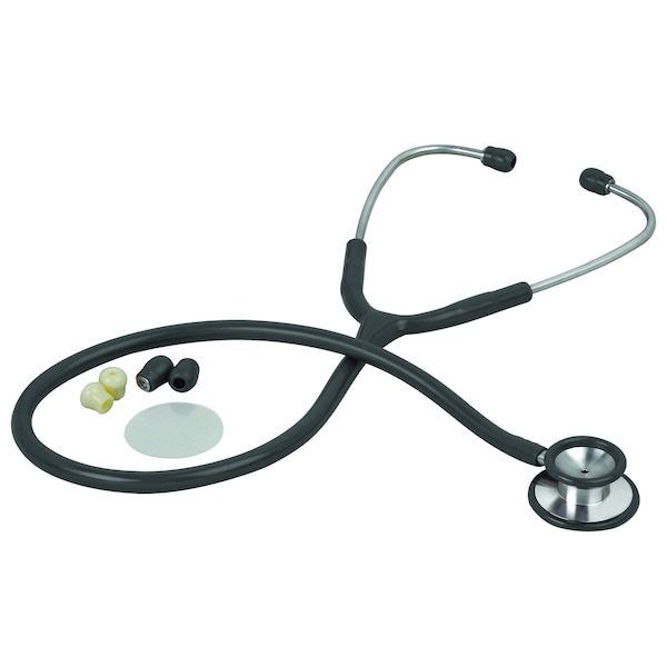 Veridian Healthcare Pinnacle Stainless Steel Adult Stethoscope, Black 05-10501 - main